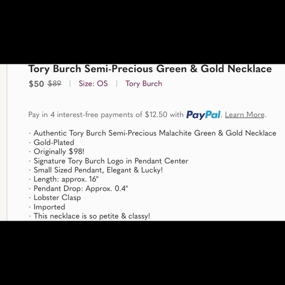 Tory Burch semi-precious green & gold necklace - Picture 7 of 8